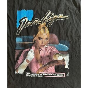 Official Dua Lipa Future Nostalgia Tour 2022 Graphic T-Shirt Concert Merch Large